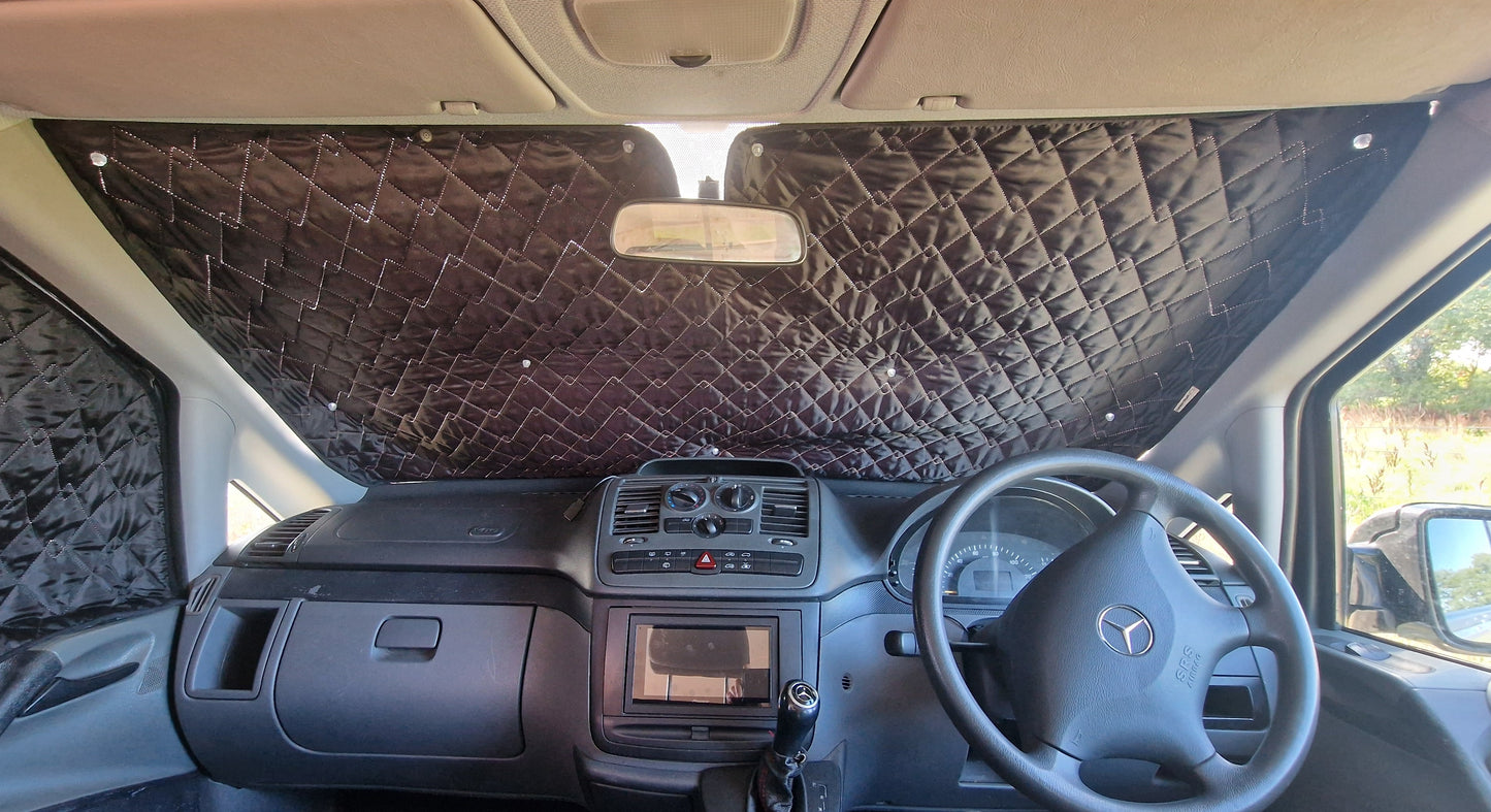 Mercedes-Benz Vito/Viano (W639) Thermal Blinds Set – Front Windscreen Cover (Suction Cup Mounting)
