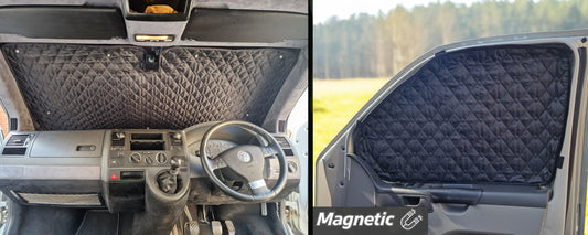 VW Transporter T5 & T6 Premium Thermal Blinds – Windscreen, Driver and Passenger Door Cover Set