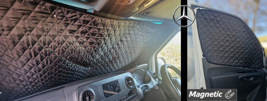 Mercedes Sprinter (3rd Gen) Thermal Blinds/Covers: Windscreen & Magnetic Driver & Passenger Door