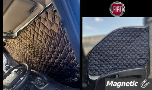 Fiat Ducato Thermal Blinds–Windscreen & Magnetic Driver &Passenger Door Covers