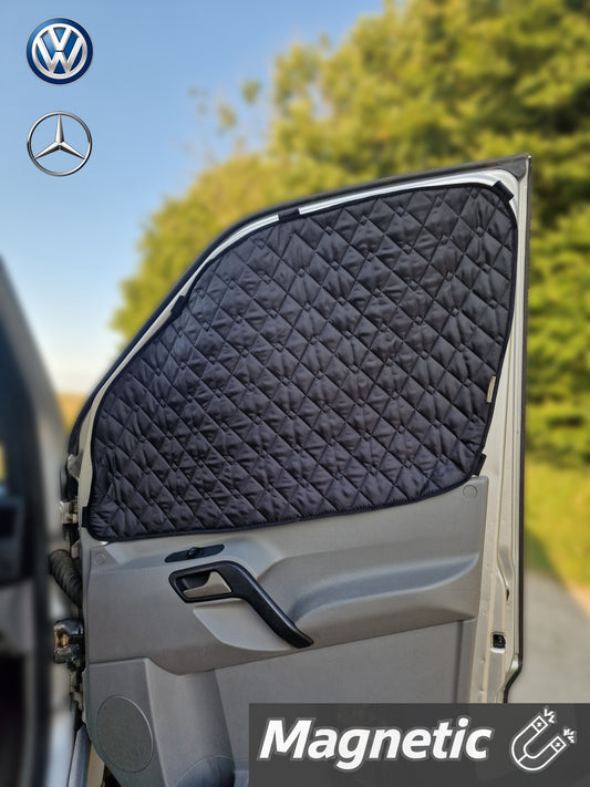 Mercedes Sprinter & Volkswagen Crafter Thermal Blinds – Windscreen & Magnetic Driver & Passenger Door Covers