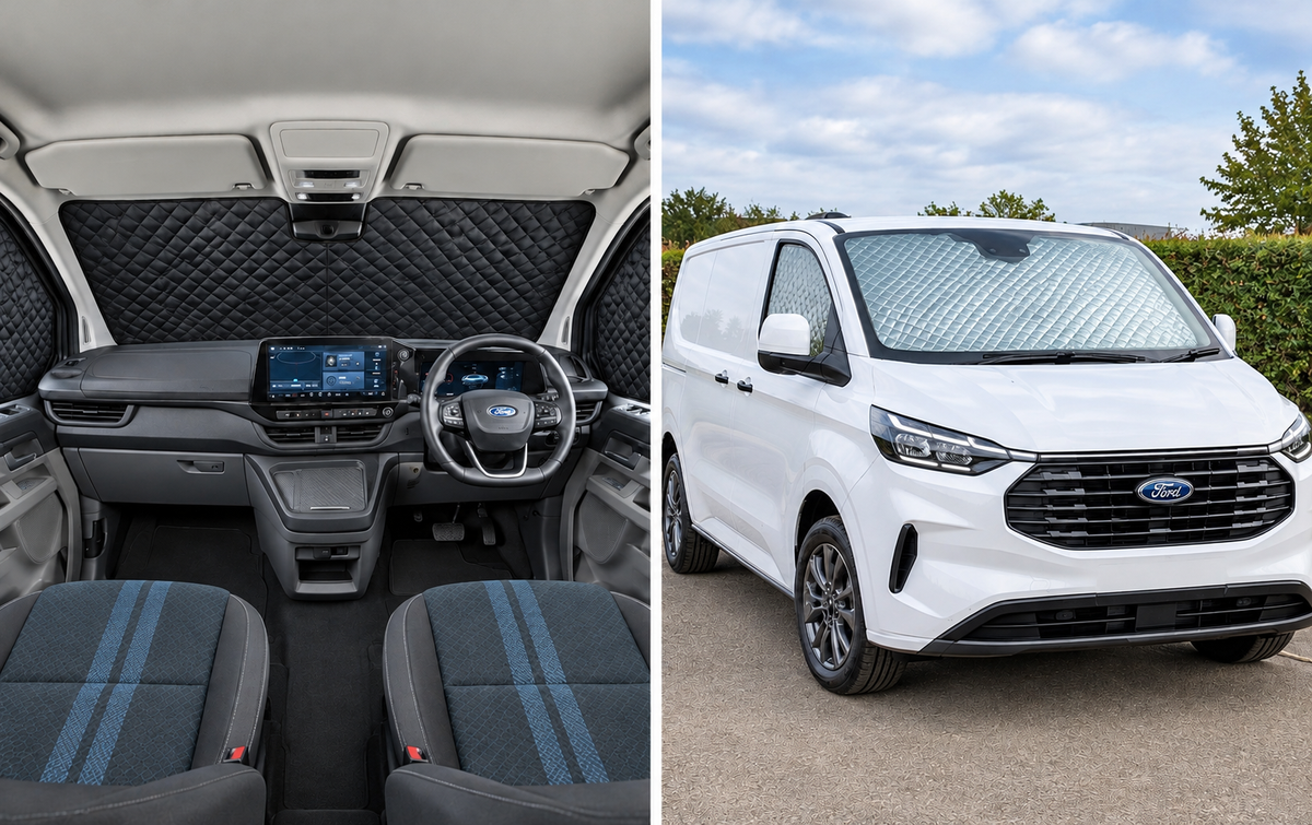 Ford Transit Custom MK2 Thermal Blinds – Windscreen, Magnetic Driver & Passenger Door Covers