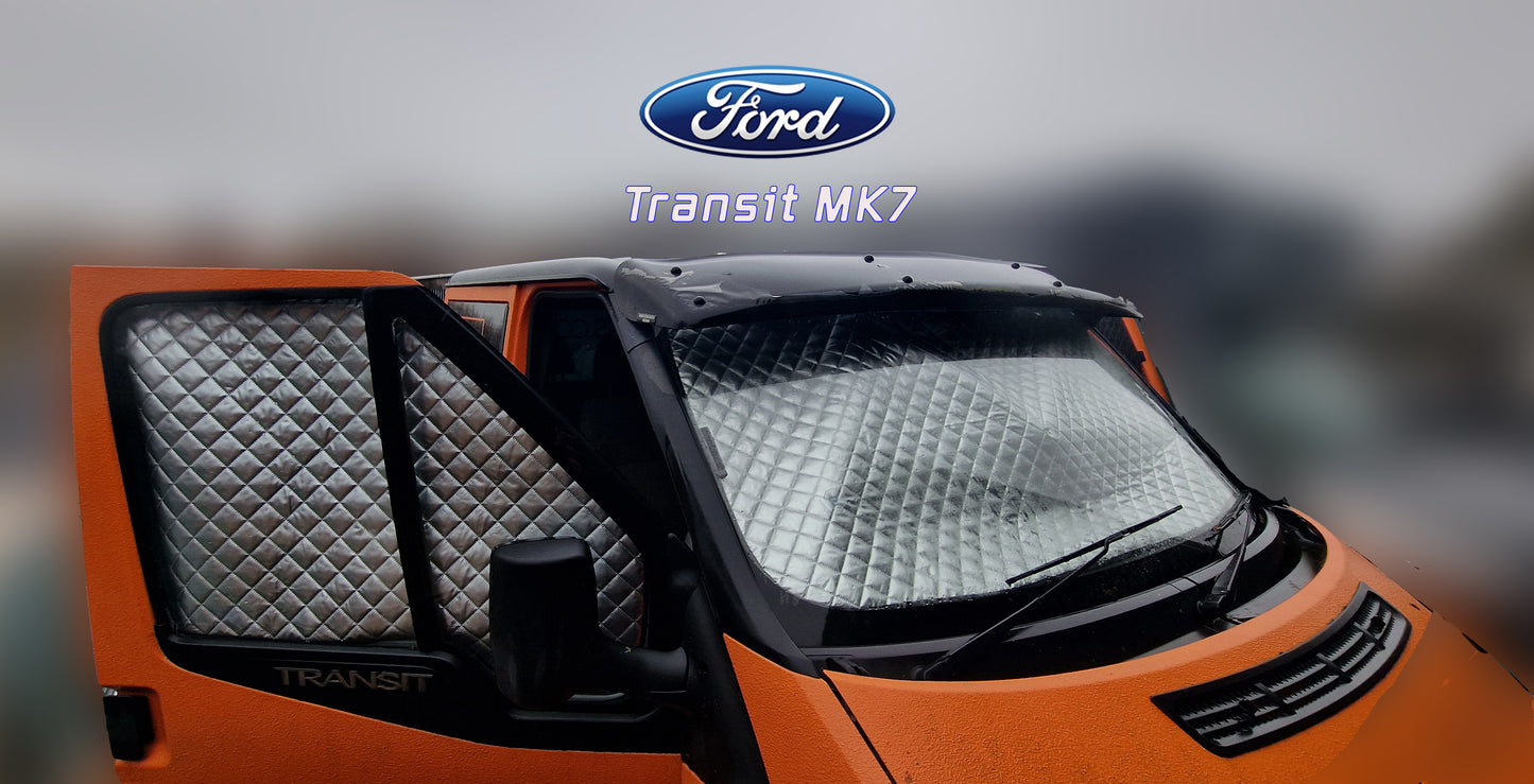Ford Transit Mk7 Thermal Blinds/Covers Windscreen & Magnetic Driver & Passenger Door