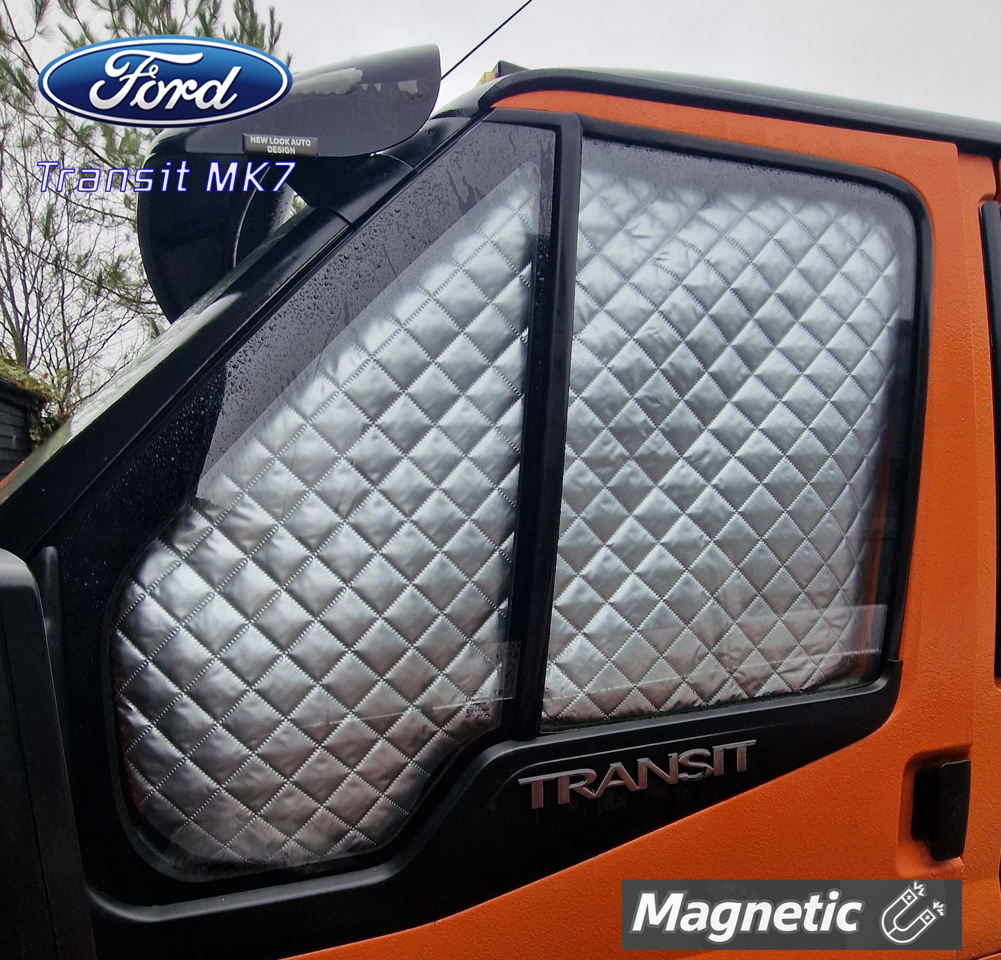 Ford Transit Mk7 Magnetic Thermal Window Covers – Driver &amp; Passenger Doors (2006–2013)