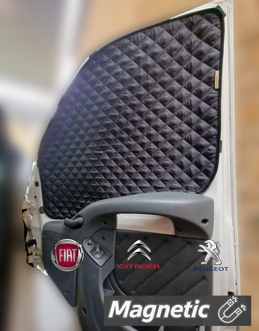 Fiat Ducato / Peugeot Boxer / Citroën Relay Thermal Side Window Blinds – Magnetic Driver & Passenger Covers Only