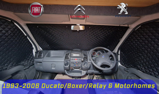 Fiat Ducato / Peugeot Boxer / Citroën Relay Thermal Blinds – Windscreen & Magnetic Driver & Passenger Door Covers