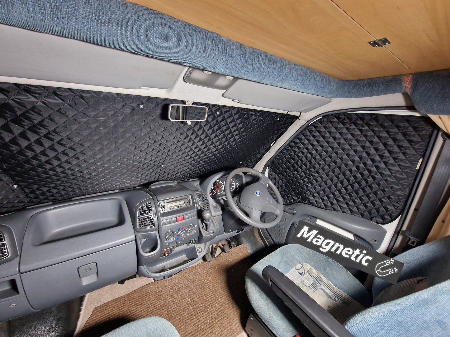 Fiat Ducato / Peugeot Boxer / Citroën Relay Thermal Blinds – Windscreen & Magnetic Driver & Passenger Door Covers