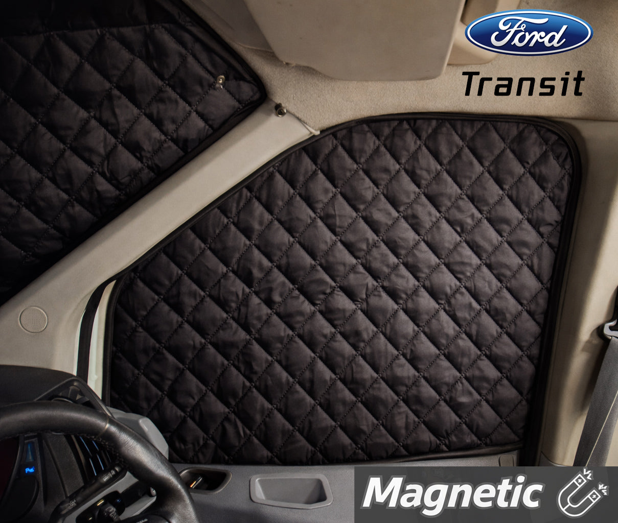 Ford Transit MK8 Thermal Blinds – Windscreen & Magnetic Driver & Passenger Door Covers